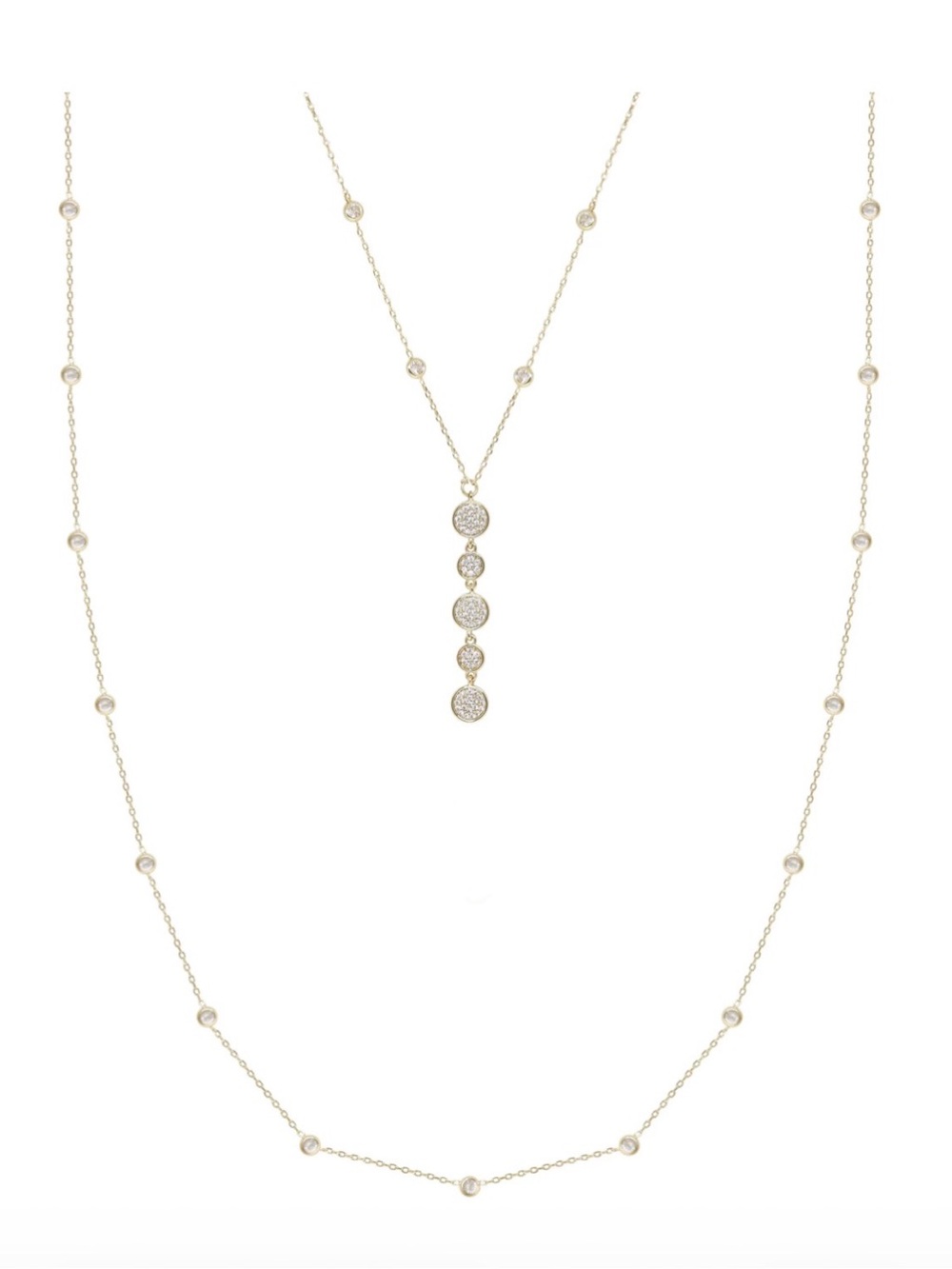 ettika Black Tie Layered Crystal and 18k Gold Plated Necklace Set